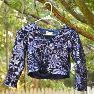 Joyfolie Shades of Blue Sequins Fashion Jacket